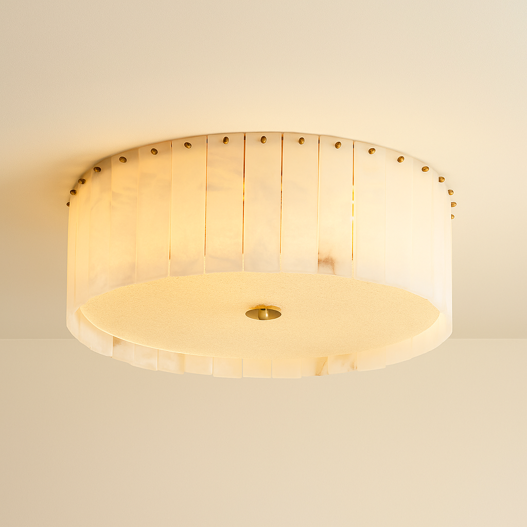 AlabasterGlow | Flush Mount Ceiling Light with Sculptural Design | Soft Ambient Glow for Modern Interiors 0