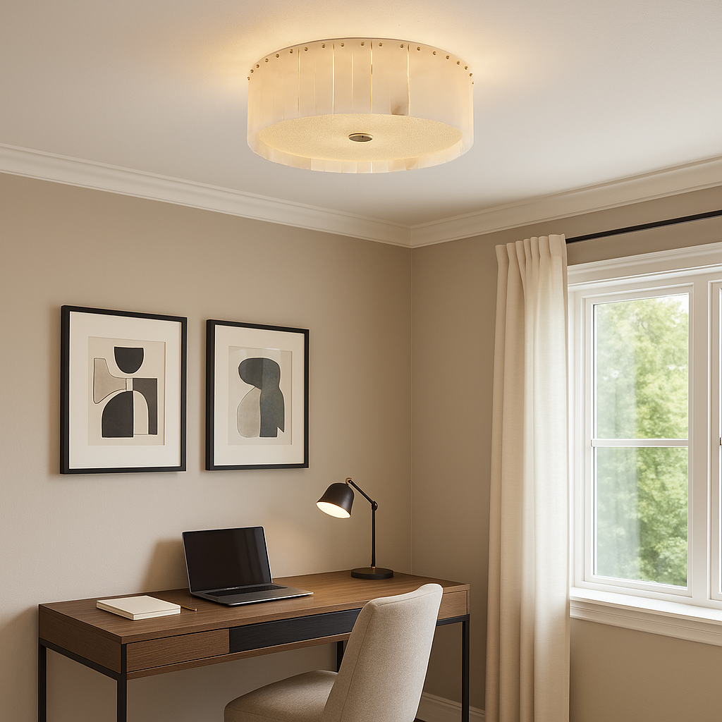 AlabasterGlow | Flush Mount Ceiling Light with Sculptural Design | Soft Ambient Glow for Modern Interiors 6