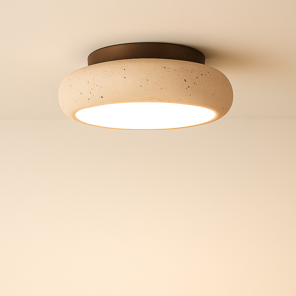 AlbaStone | Flush Mount Ceiling Light with Softly Rounded Design | Warm Diffused Glow for Serene Interiors 0