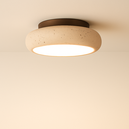 AlbaStone | Flush Mount Ceiling Light with Softly Rounded Design | Warm Diffused Glow for Serene Interiors 0