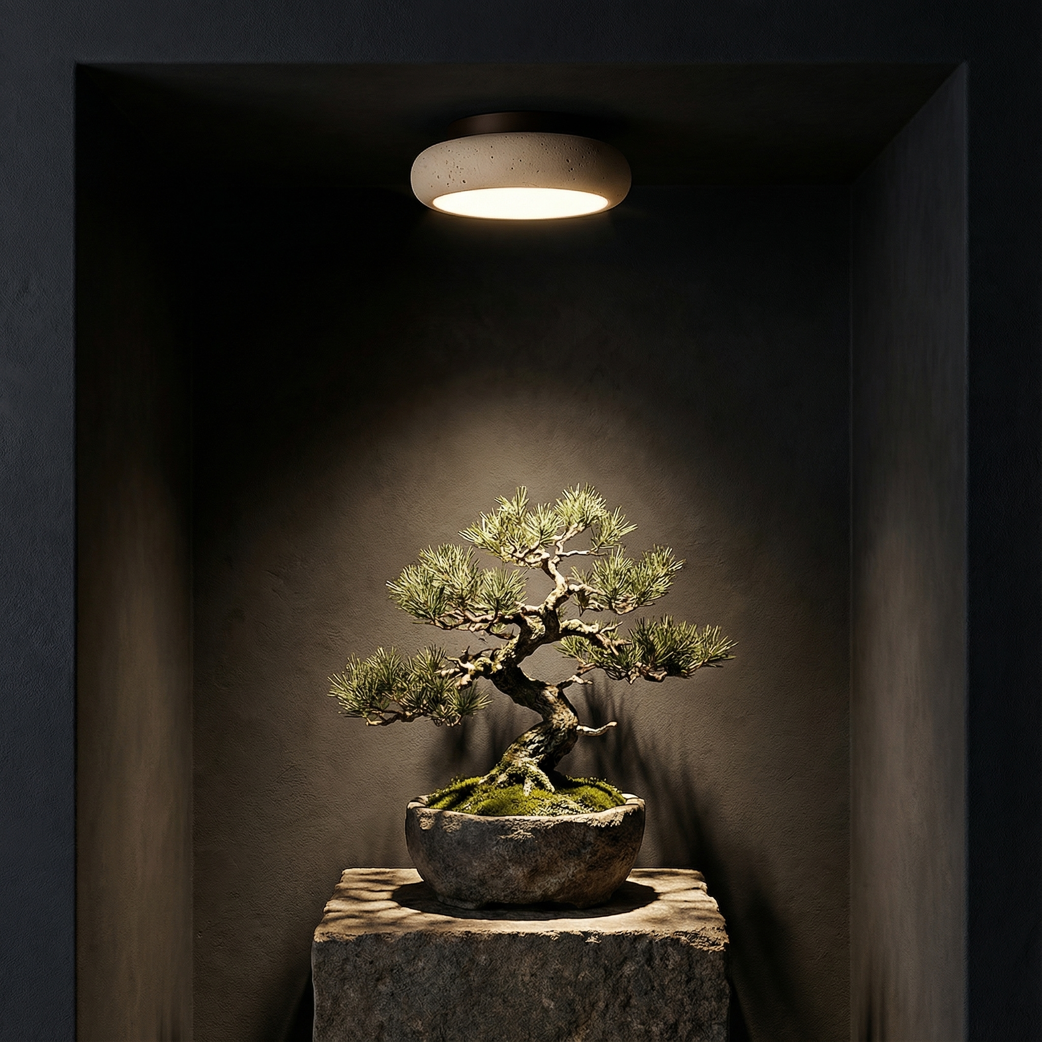 AlbaStone | Flush Mount Ceiling Light with Softly Rounded Design | Warm Diffused Glow for Serene Interiors 2