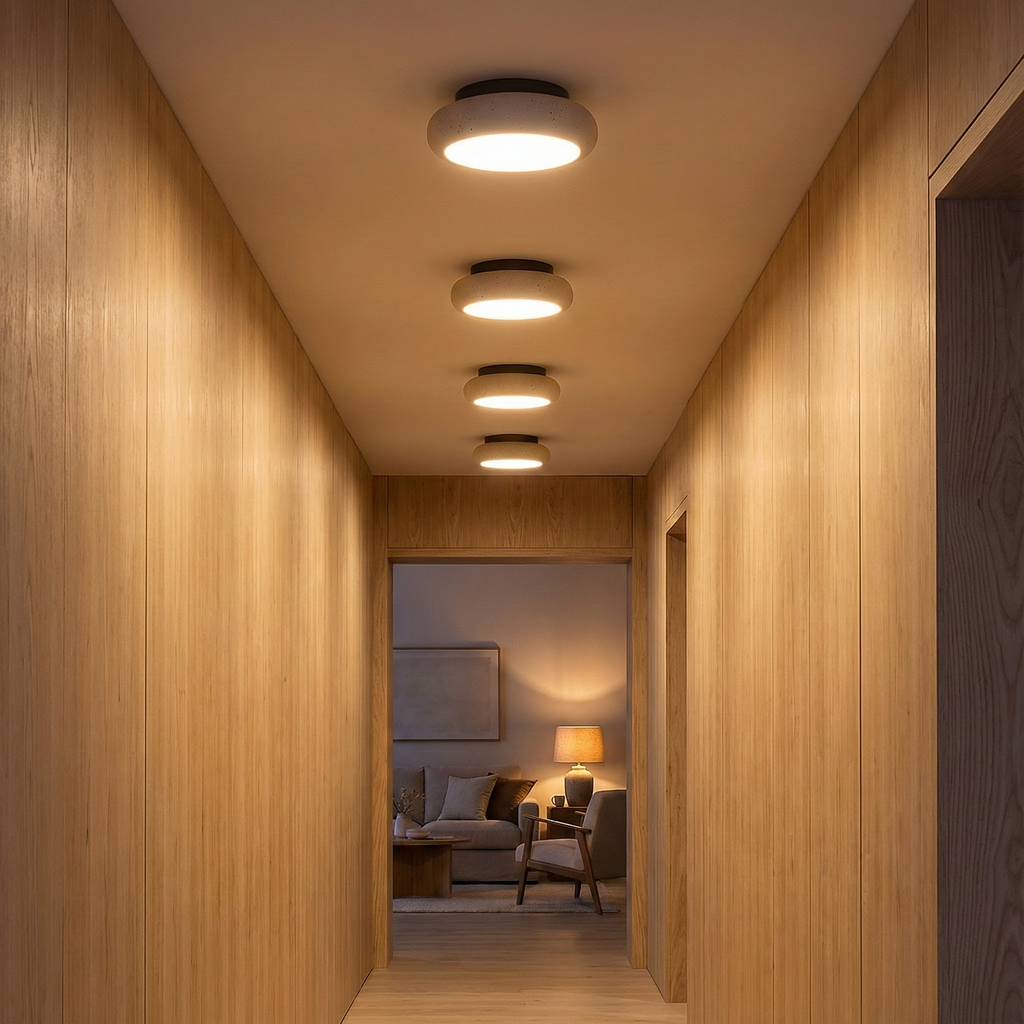 AlbaStone | Flush Mount Ceiling Light with Softly Rounded Design | Warm Diffused Glow for Serene Interiors 3