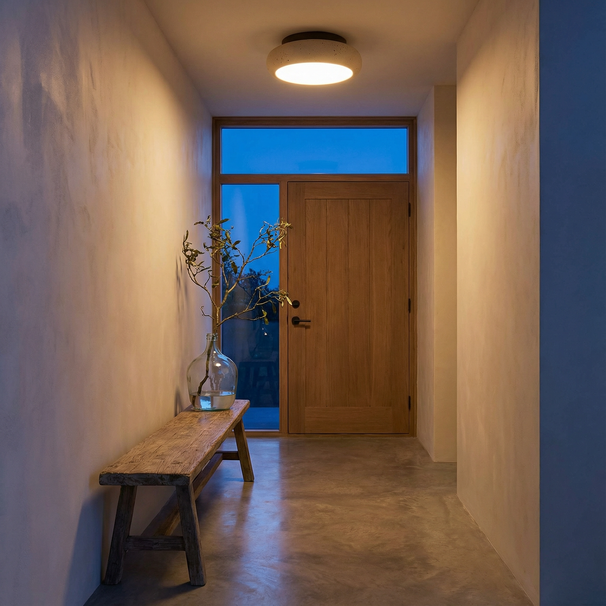 AlbaStone | Flush Mount Ceiling Light with Softly Rounded Design | Warm Diffused Glow for Serene Interiors 4