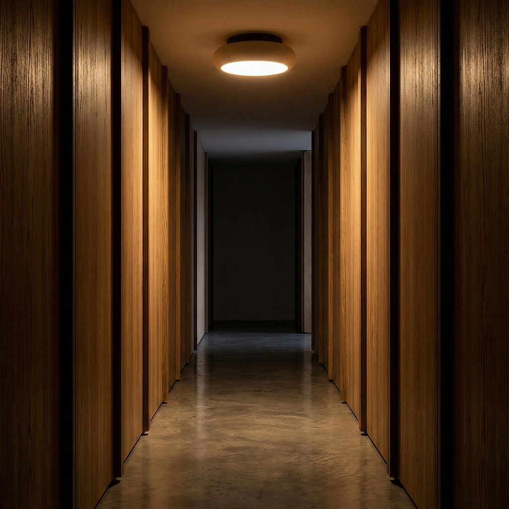 AlbaStone | Flush Mount Ceiling Light with Softly Rounded Design | Warm Diffused Glow for Serene Interiors 5