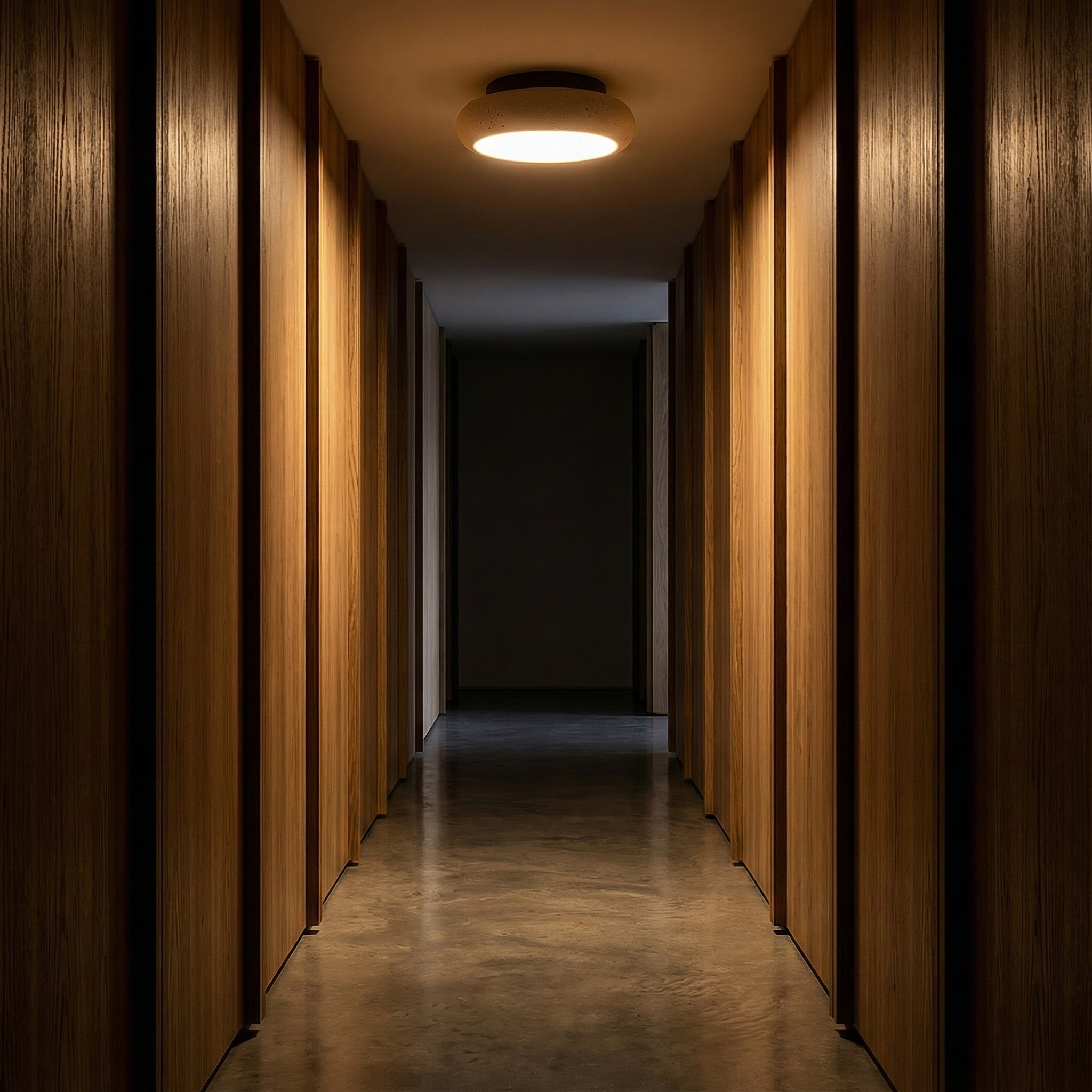 AlbaStone | Flush Mount Ceiling Light with Softly Rounded Design | Warm Diffused Glow for Serene Interiors 5