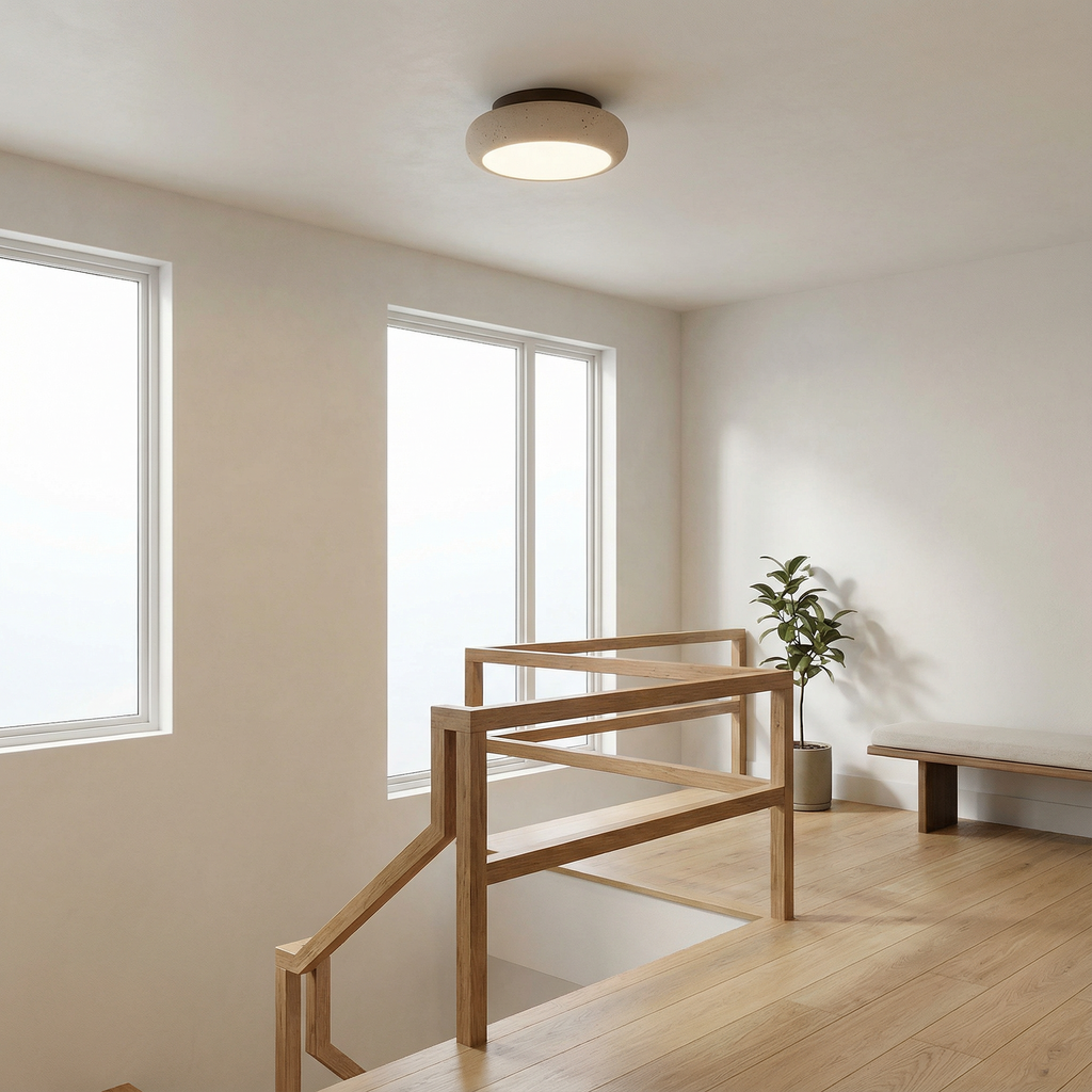 AlbaStone | Flush Mount Ceiling Light with Softly Rounded Design | Warm Diffused Glow for Serene Interiors 6