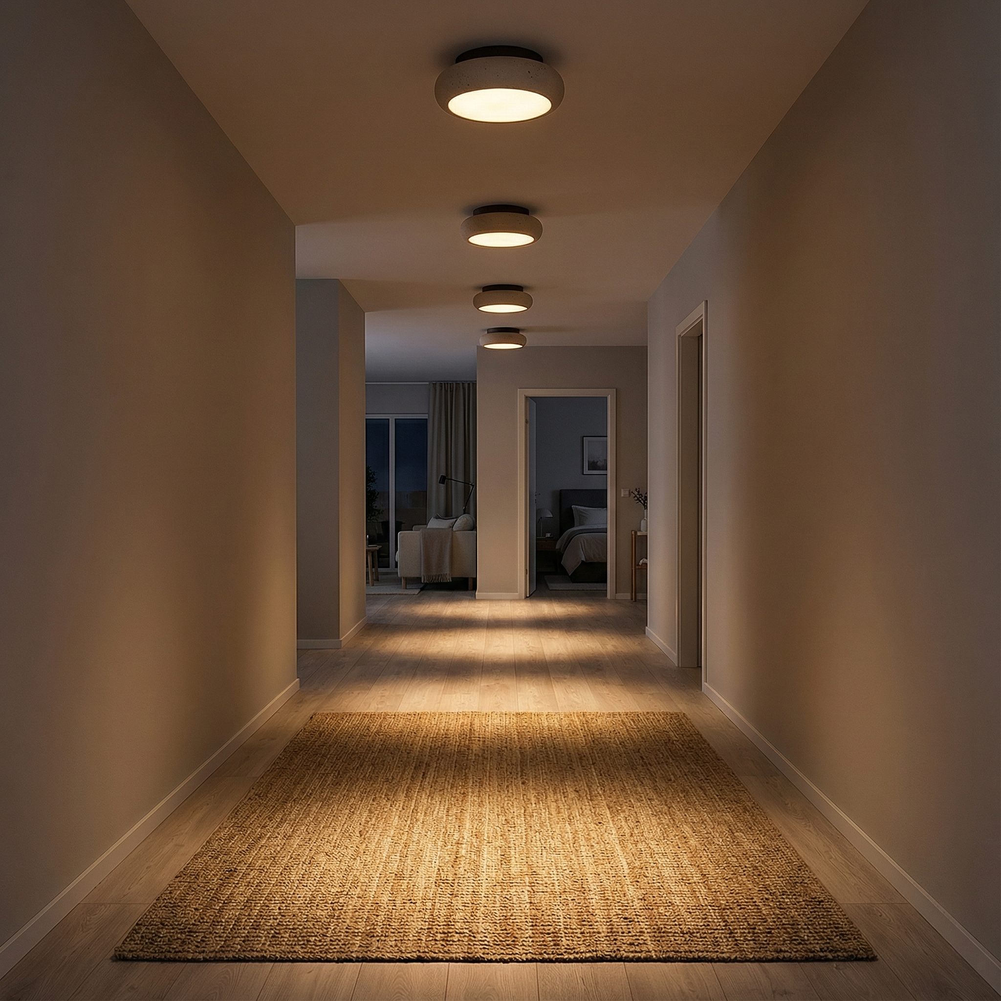 AlbaStone | Flush Mount Ceiling Light with Softly Rounded Design | Warm Diffused Glow for Serene Interiors 7
