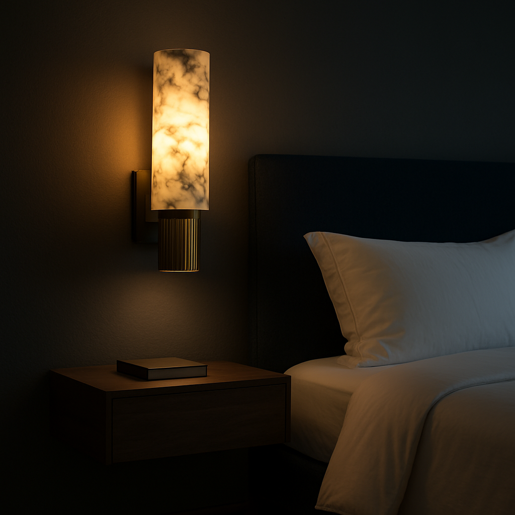 Art Deco Wall Sconce Lighting with Genuine Marble & Copper Finish | Elegant Wall Lights for Timeless Ambiance 3