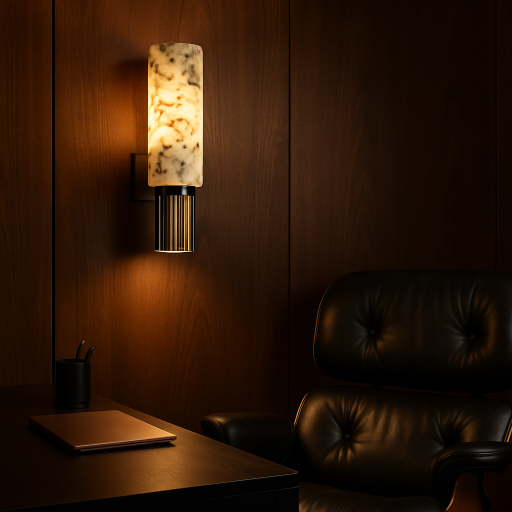 Art Deco Wall Sconce Lighting with Genuine Marble & Copper Finish | Elegant Wall Lights for Timeless Ambiance 5