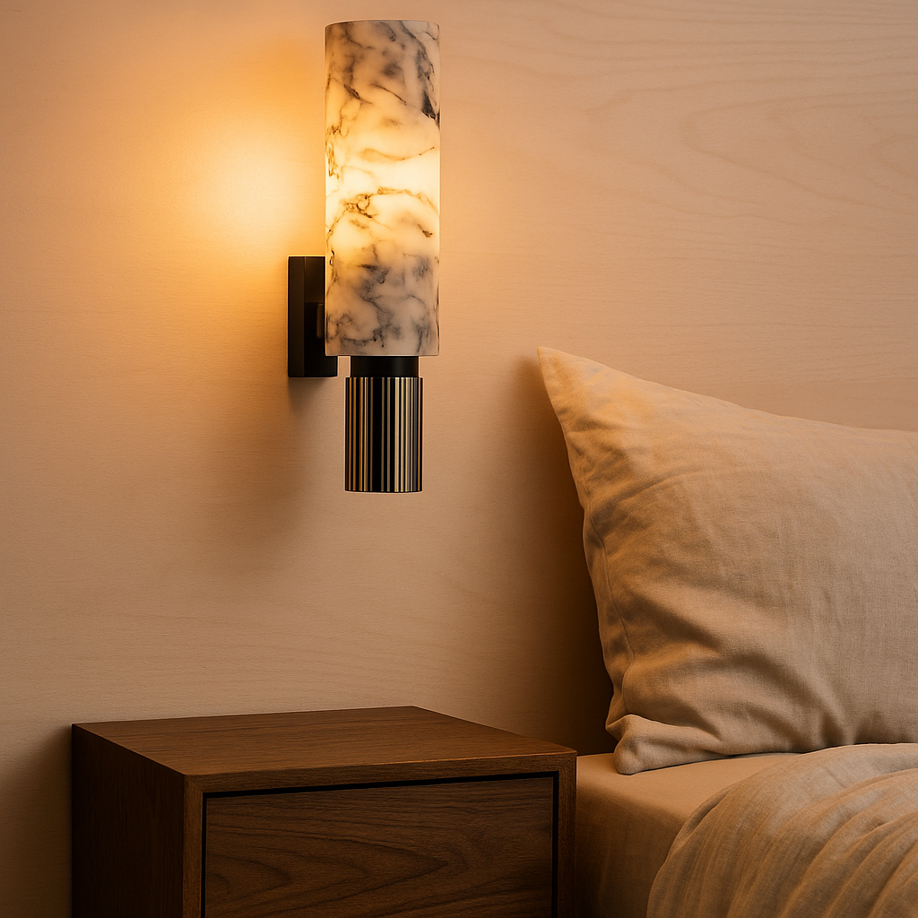 Art Deco Wall Sconce Lighting with Genuine Marble & Copper Finish | Elegant Wall Lights for Timeless Ambiance 6