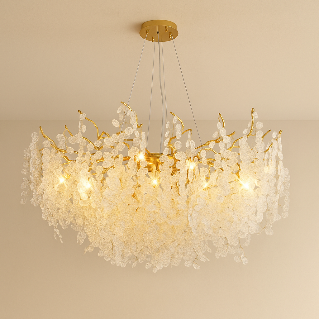 CrystalCascade | Modern Crystal Chandelier with Cascading Design | Elegant Lighting for Dining Room and Living Spaces 0