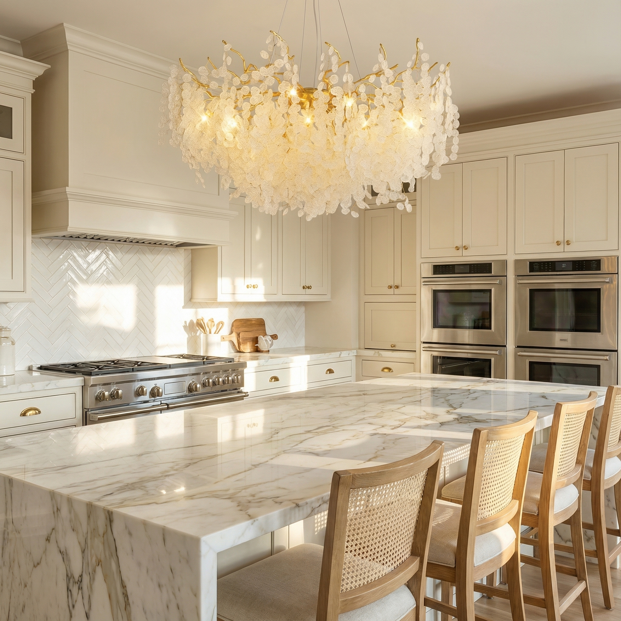 CrystalCascade | Modern Crystal Chandelier with Cascading Design | Elegant Lighting for Dining Room and Living Spaces 4