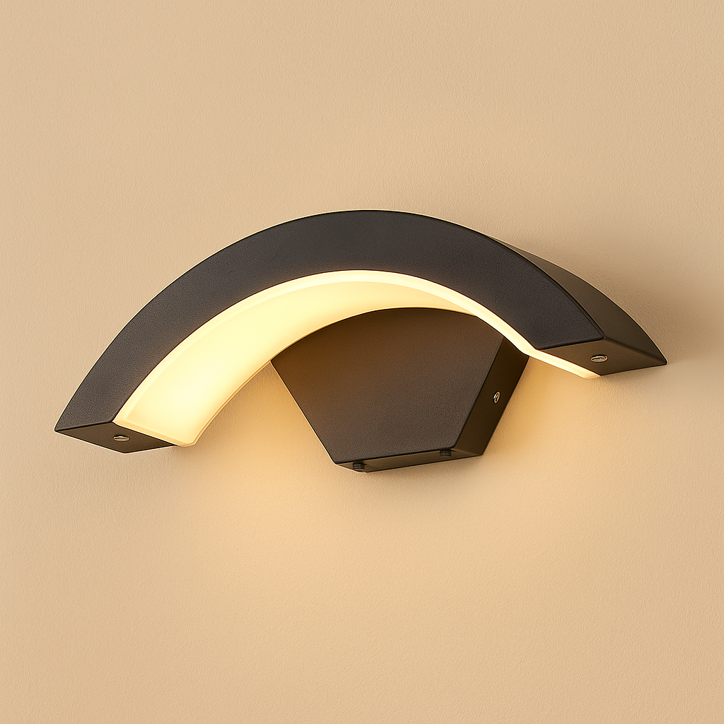 CurvaLight | Outdoor Wall Lantern with Motion Sensor & Stylish Design | Enhanced Safety and Convenience 0