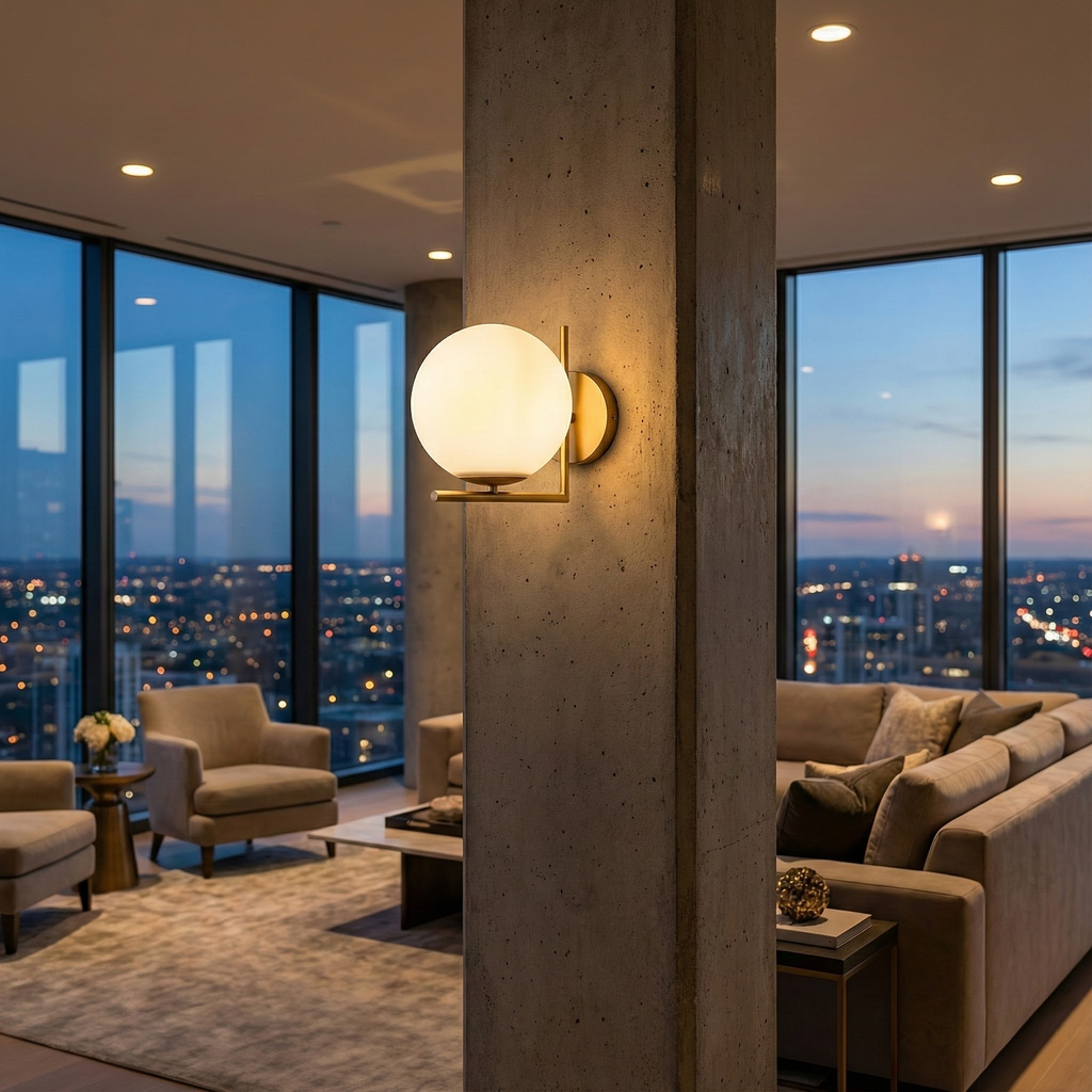 Dara Collection | Modern Wall Sconce Lighting with Frosted Globe Design | Elegant Illumination for Any Space 5