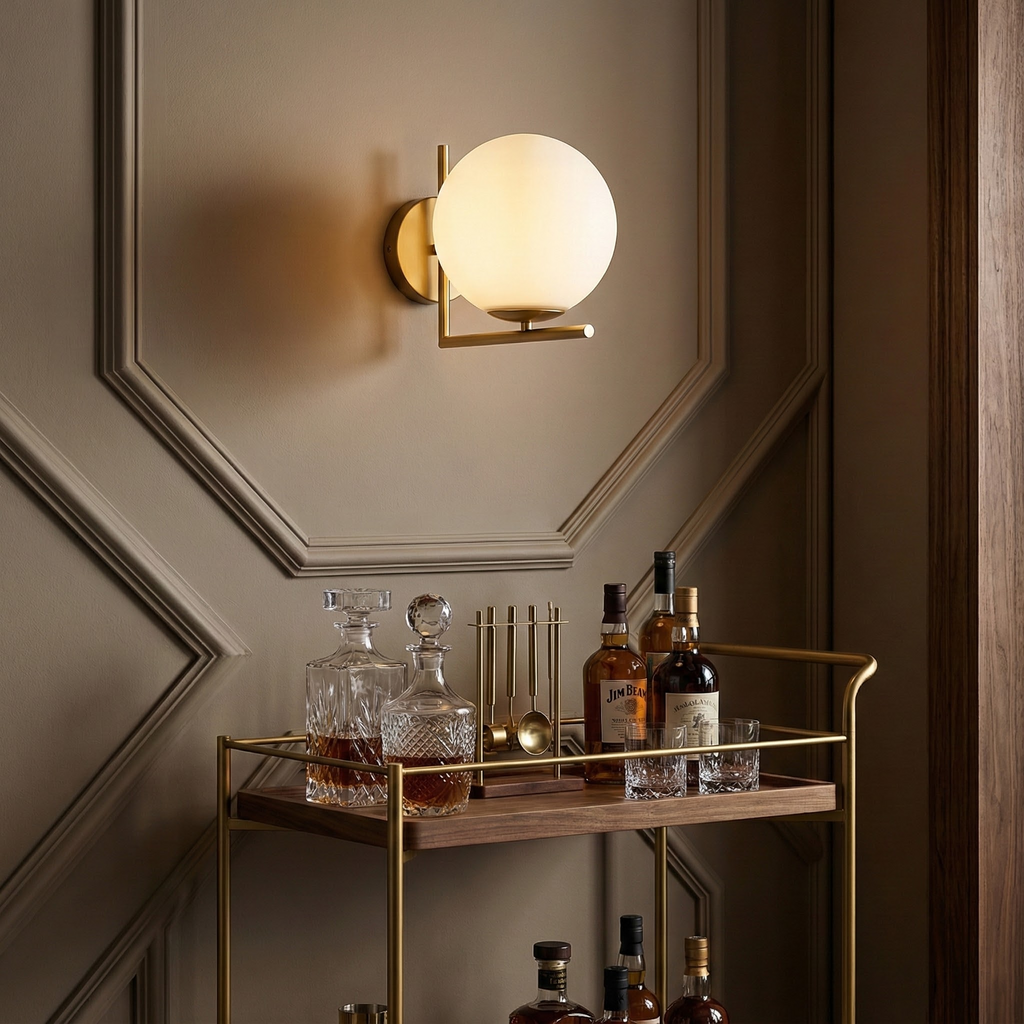 Dara Collection | Modern Wall Sconce Lighting with Frosted Globe Design | Elegant Illumination for Any Space 6