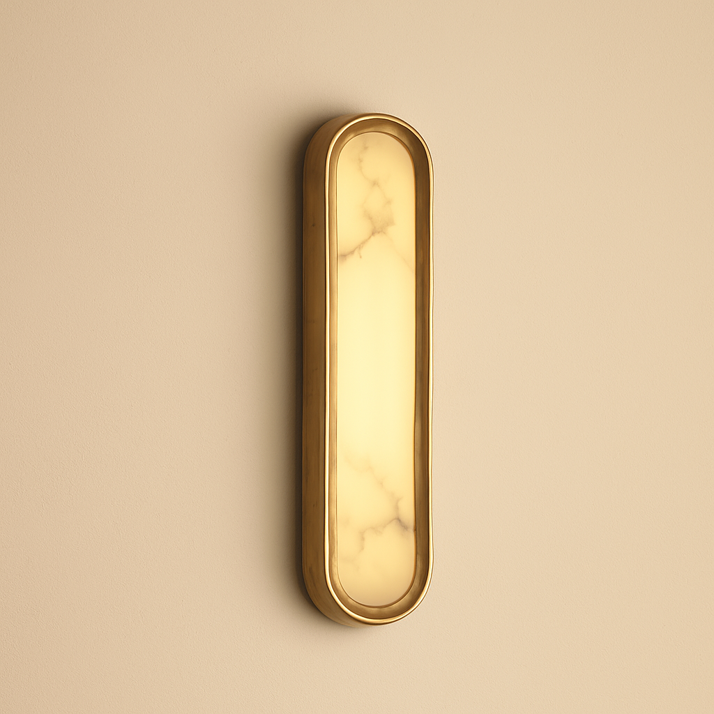 Elegant Alabaster Wall Sconce Light with Warm Ambient Glow | Sculptural Design for Versatile Indoor Use 0