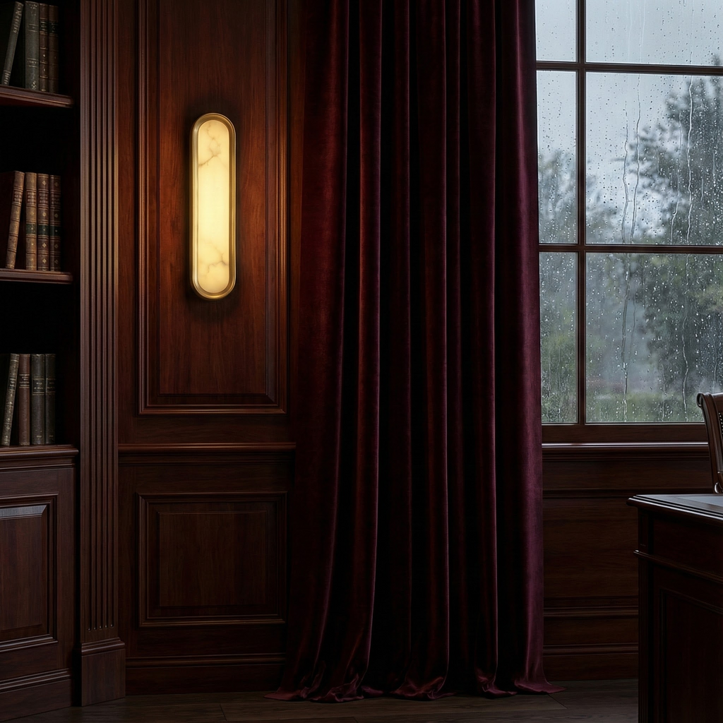 Elegant Alabaster Wall Sconce Light with Warm Ambient Glow | Sculptural Design for Versatile Indoor Use 3