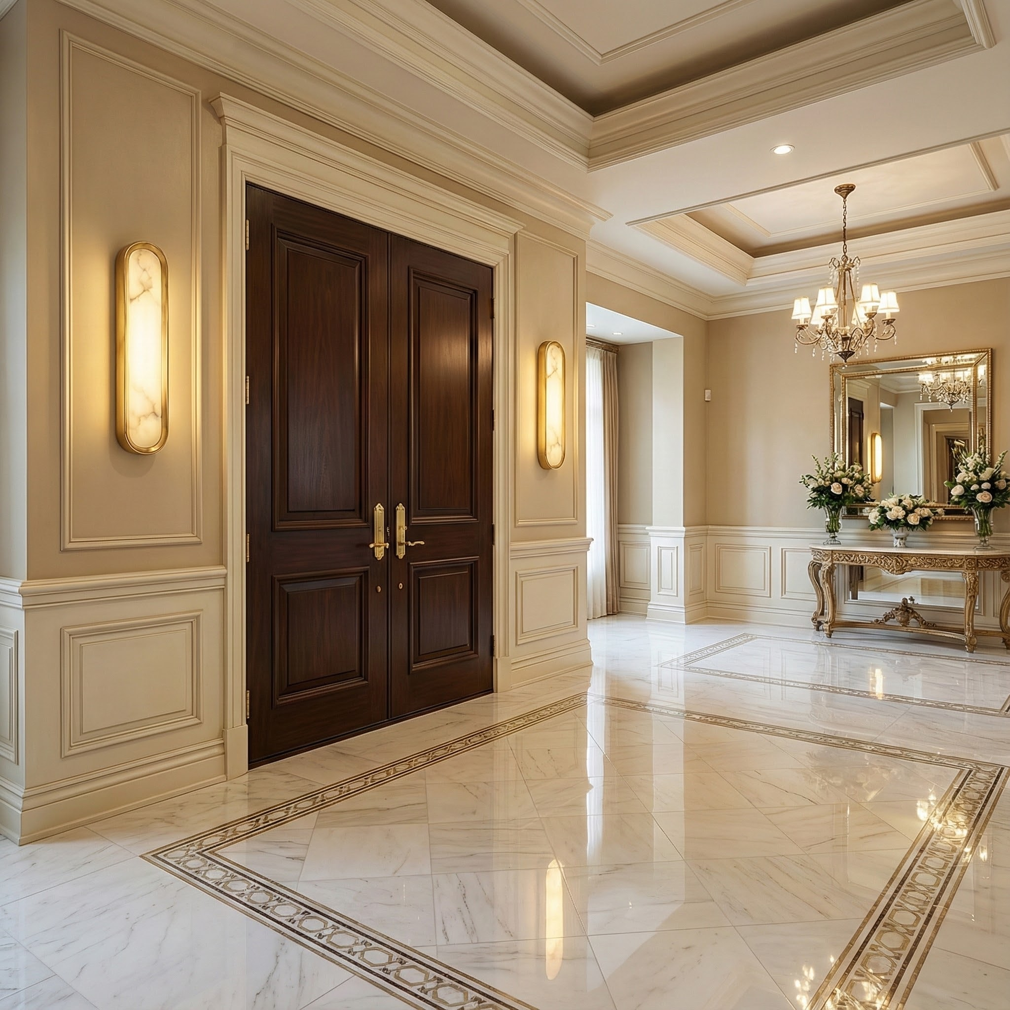 Elegant Alabaster Wall Sconce Light with Warm Ambient Glow | Sculptural Design for Versatile Indoor Use 4