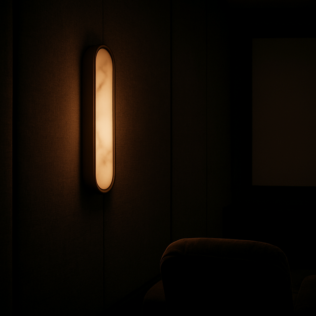 Elegant Alabaster Wall Sconce Light with Warm Ambient Glow | Sculptural Design for Versatile Indoor Use 7