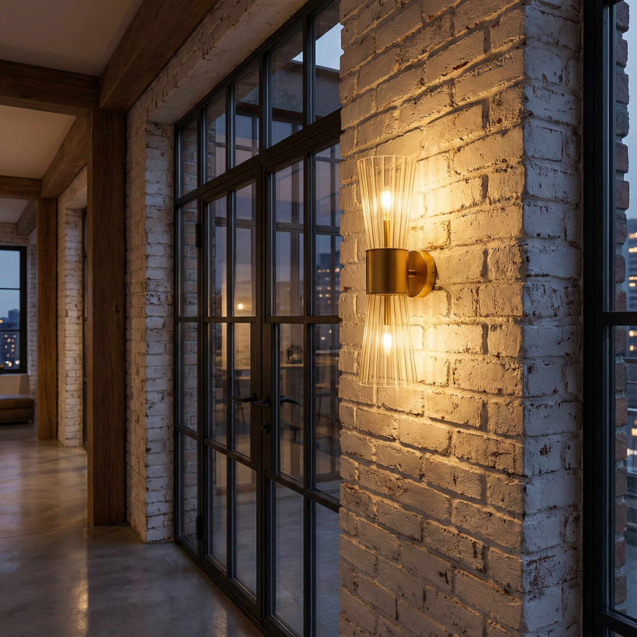 Elegant Brass Wall Sconce Lighting with Dual Glass Shades | Modern Design for Ambient Illumination 2