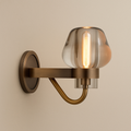 Elegant Crystal Wall Sconce Lighting with Brass Base | Modern Design for Luxurious Ambiance 0