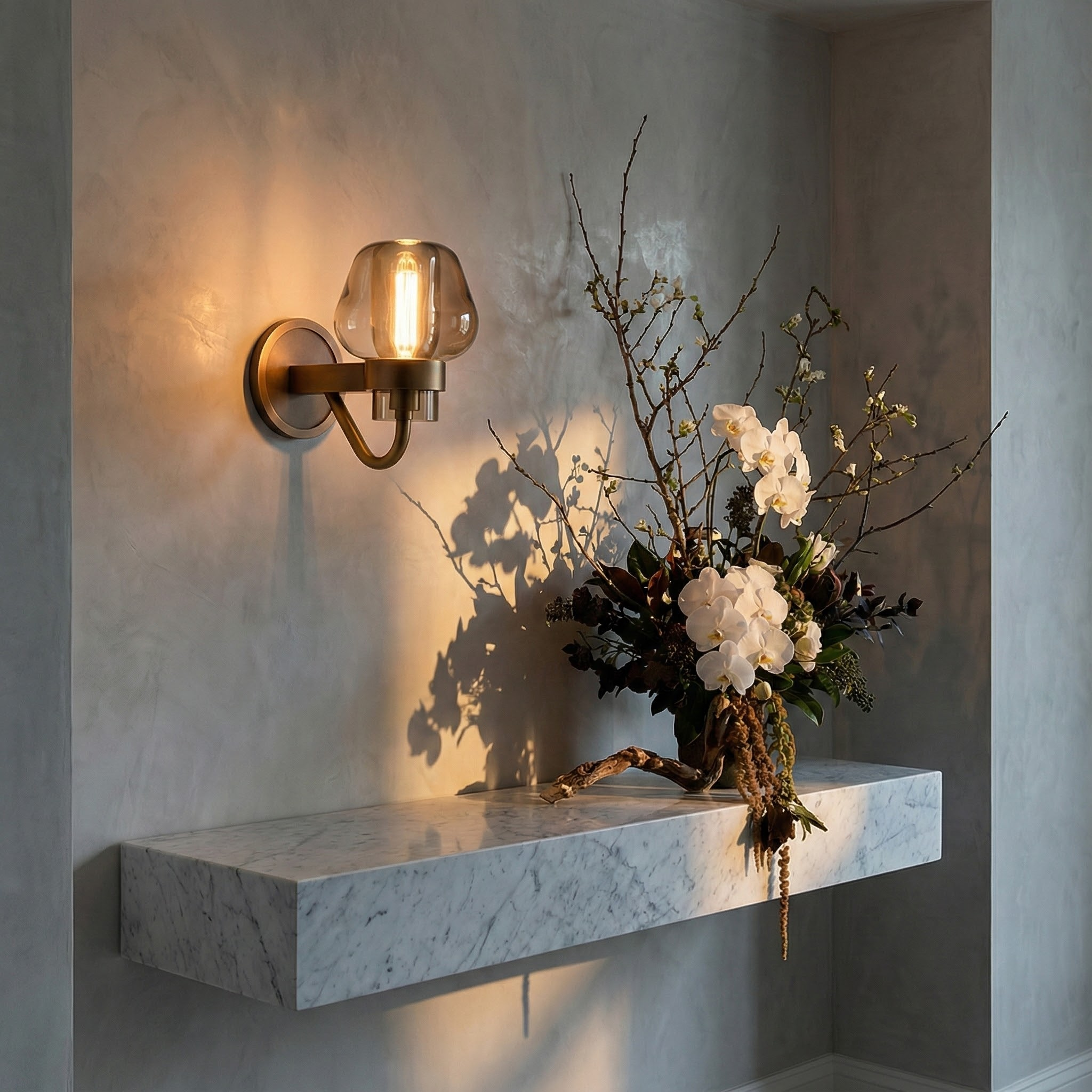 Elegant Crystal Wall Sconce Lighting with Brass Base | Modern Design for Luxurious Ambiance 3