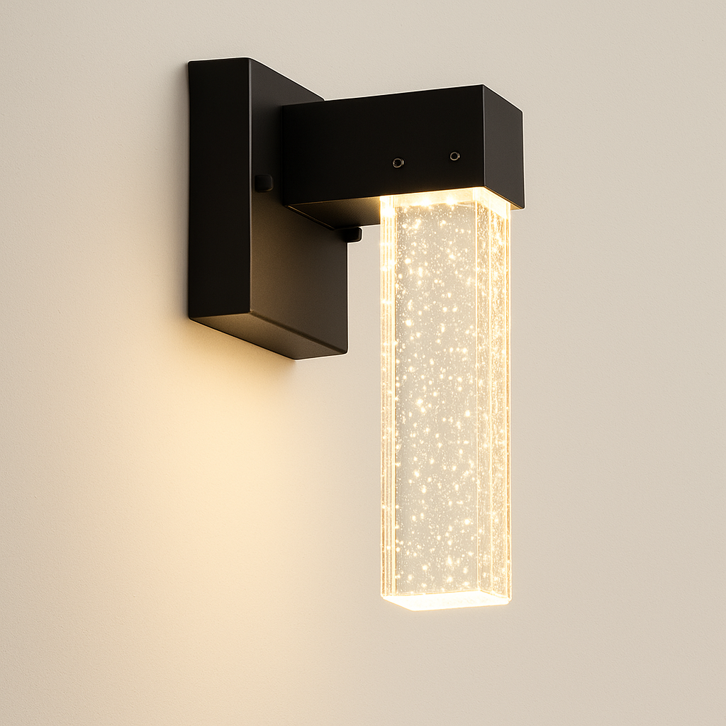 Elegant Outdoor Wall Sconce Lighting with Crystal Accents | Modern Design for Stylish Illumination 0