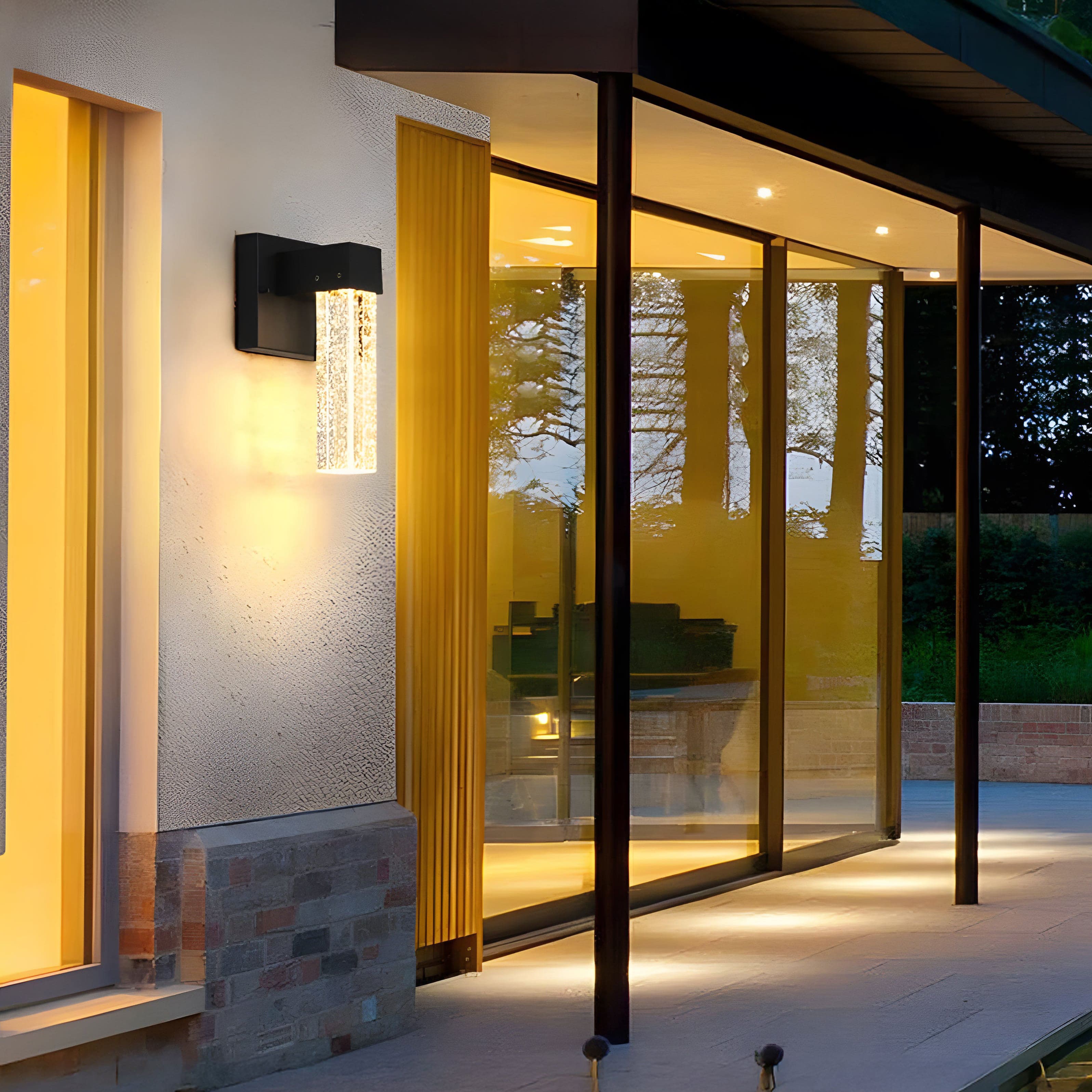 Elegant Outdoor Wall Sconce Lighting with Crystal Accents | Modern Design for Stylish Illumination 3