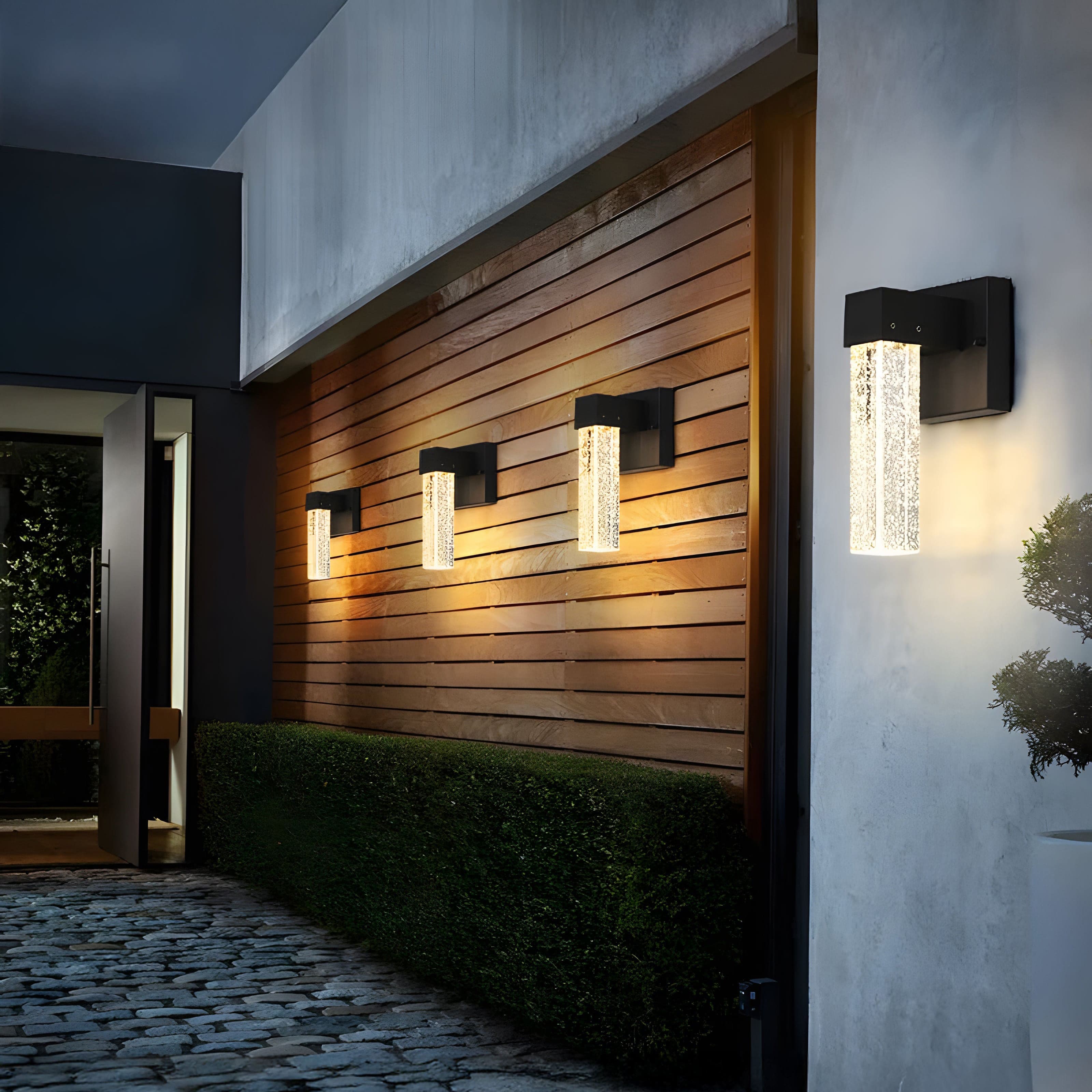 Elegant Outdoor Wall Sconce Lighting with Crystal Accents | Modern Design for Stylish Illumination 4