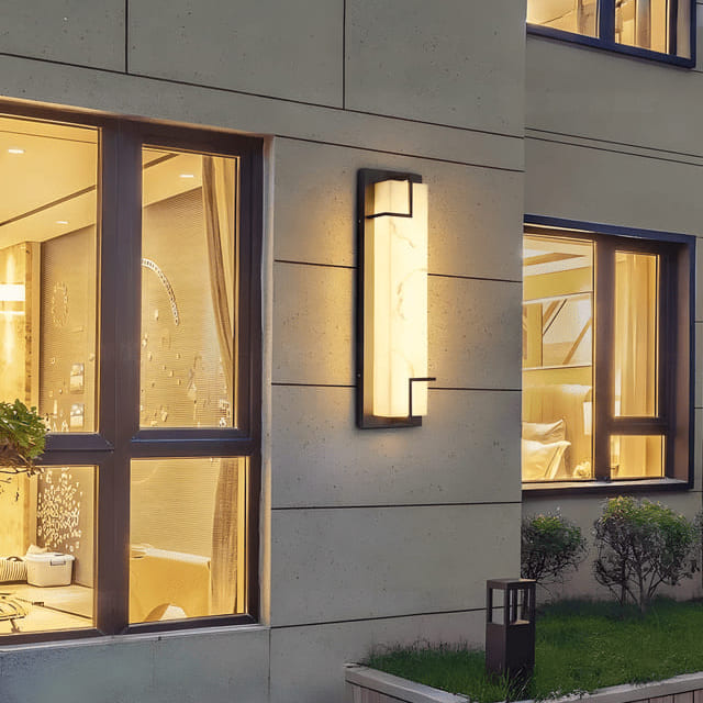 Elegant Vertical Wall Sconce Lighting with Marble Effect & LED Technology for Modern Interiors 3