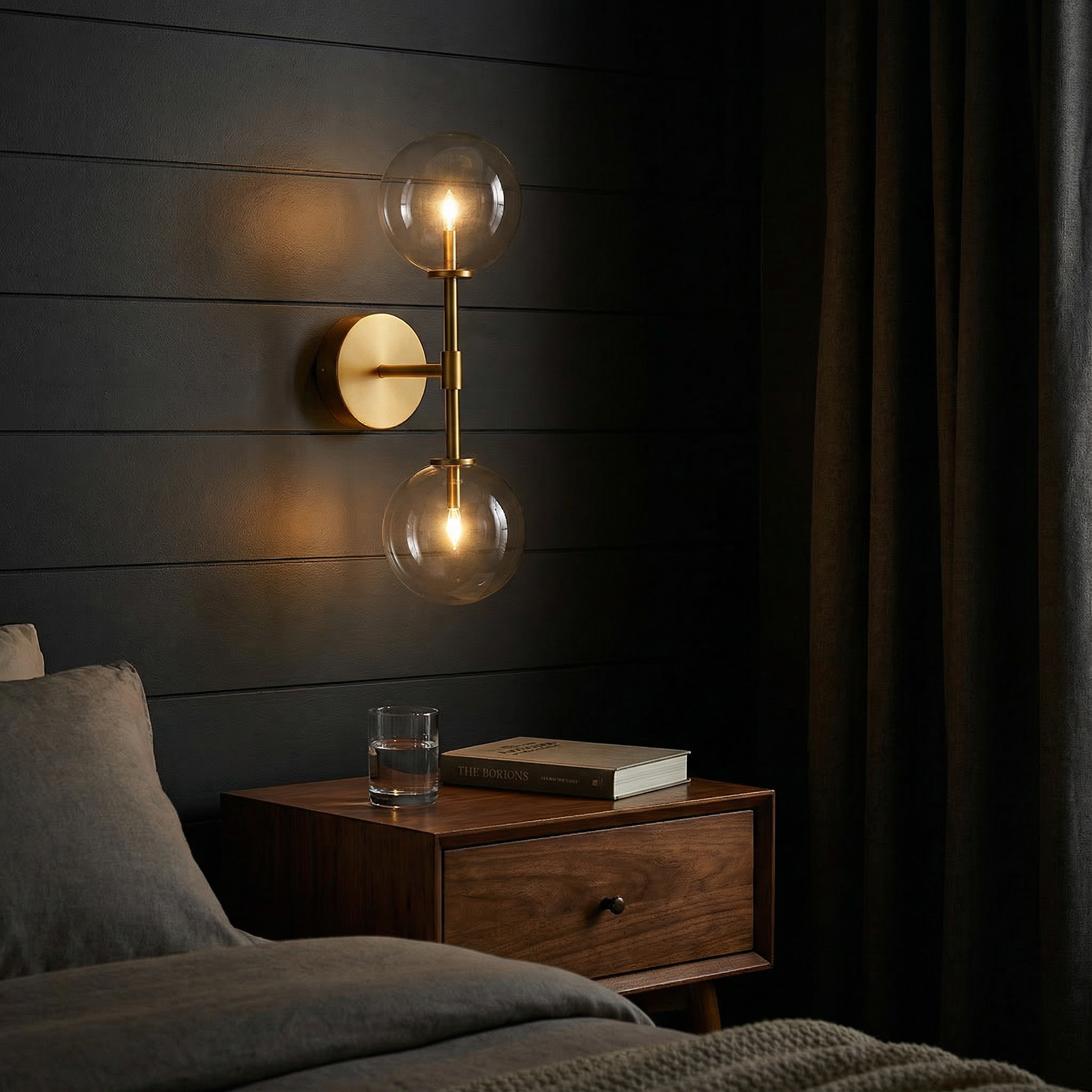 Elegant Wall Sconce Lighting with Dual Glass Spheres for Soft Illumination 2