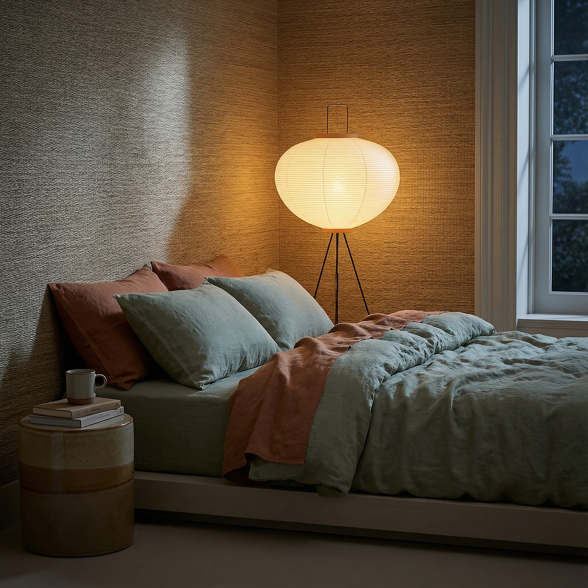 Japandi Tripod Floor Lamp with Soft Ambient Glow | Minimalist Design for Living Rooms 2