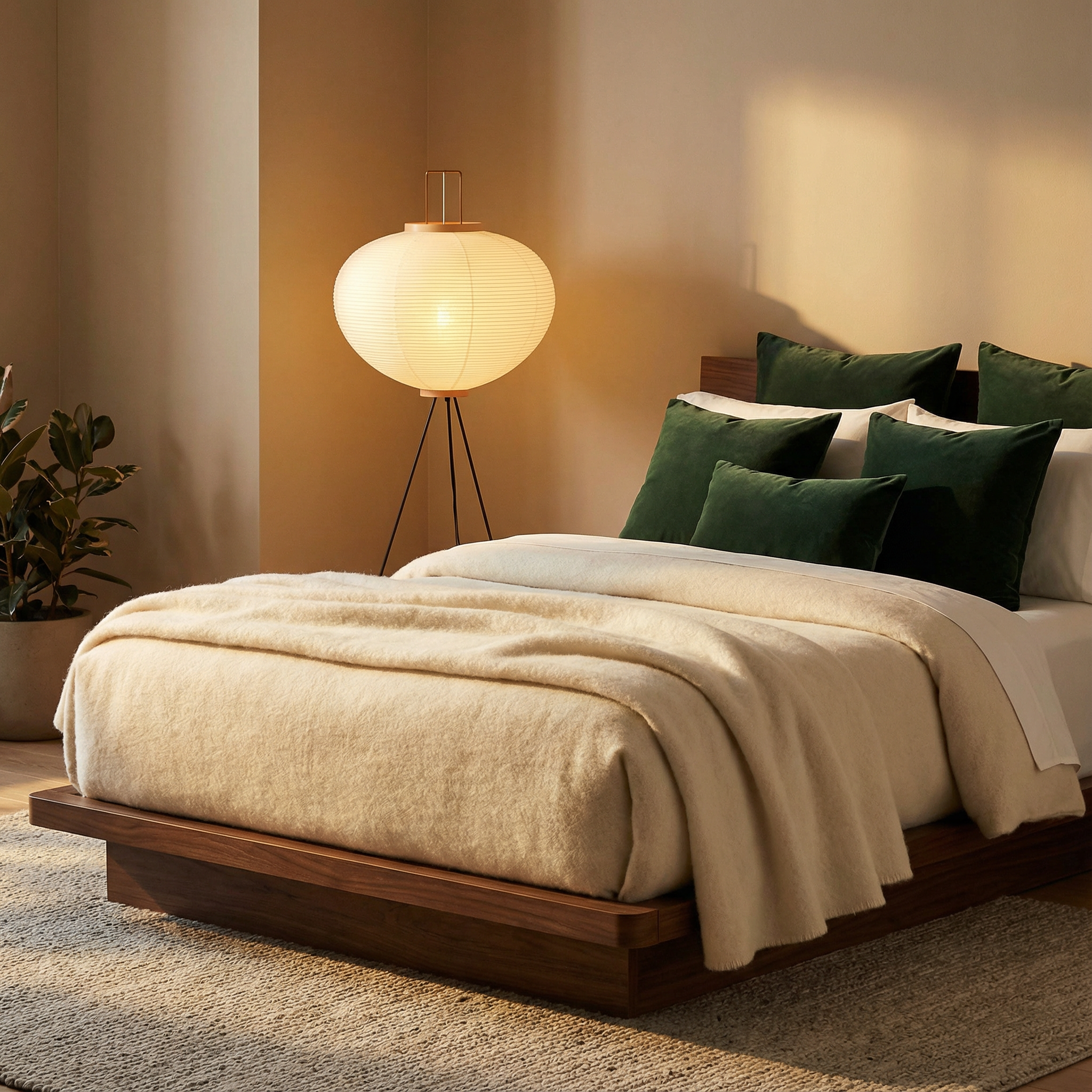 Japandi Tripod Floor Lamp with Soft Ambient Glow | Minimalist Design for Living Rooms 4