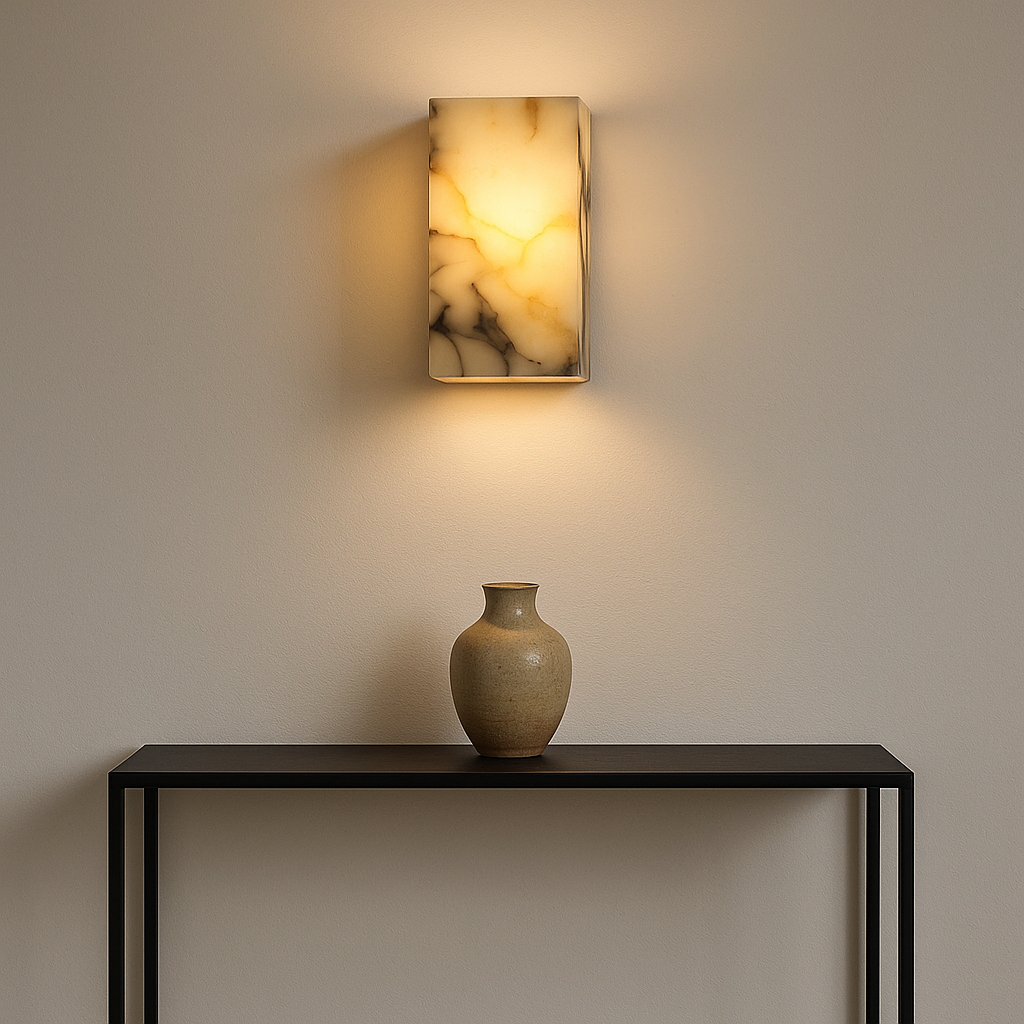 MarbleGlow | Wall Sconce Lighting with Soft Glow Diffuser | Elegant Marble Design for Modern Interiors 1