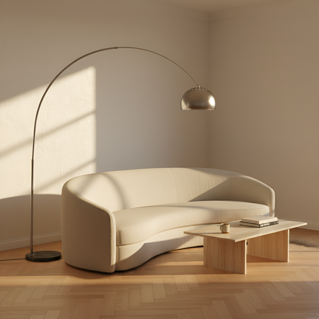 Modern Arc Floor Lamp with Adjustable Height & Pivoting Shade for Elegant Illumination 2