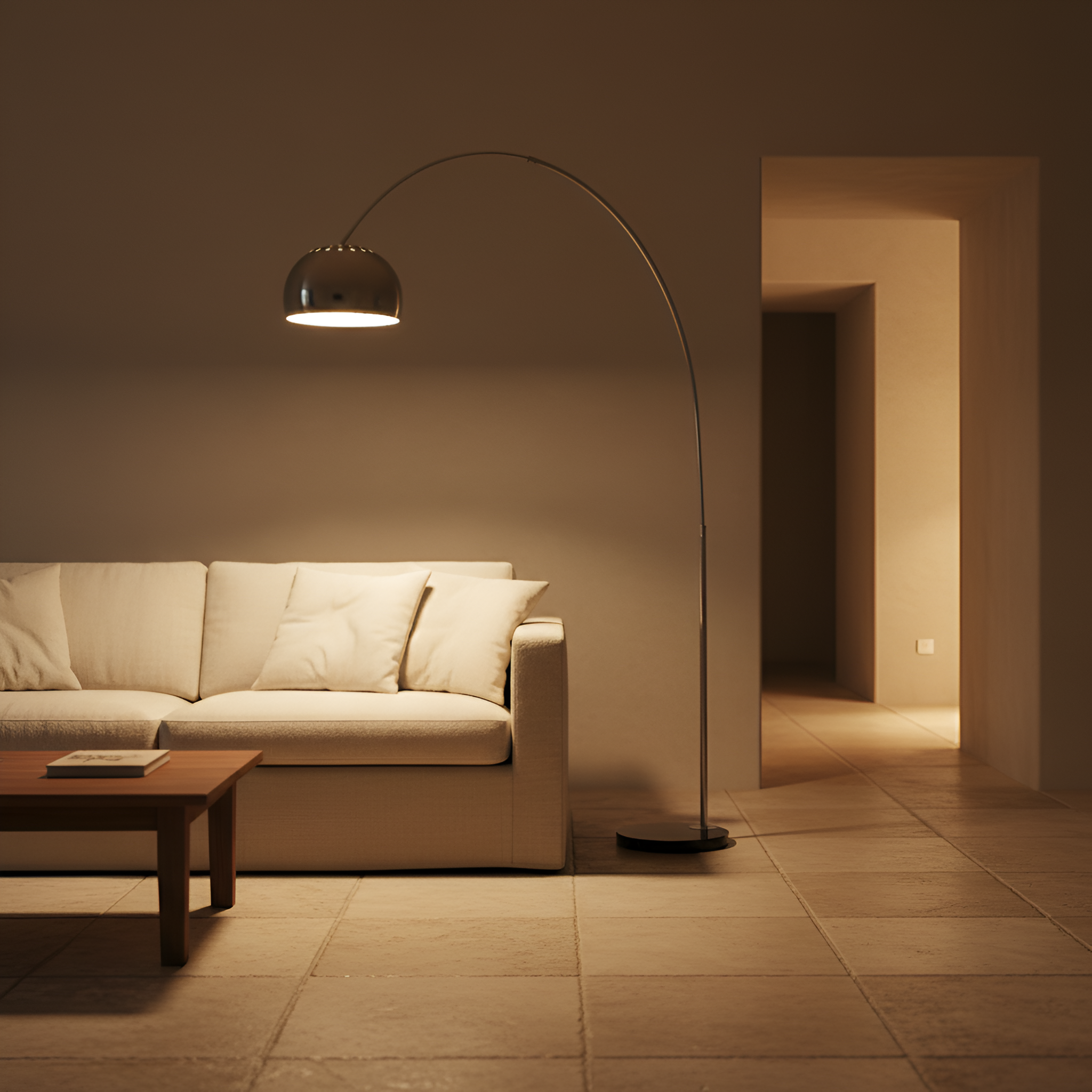 Modern Arc Floor Lamp with Adjustable Height & Pivoting Shade for Elegant Illumination 3