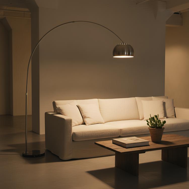 Modern Arc Floor Lamp with Adjustable Height & Pivoting Shade for Elegant Illumination 4