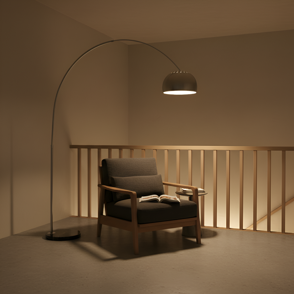 Modern Arc Floor Lamp with Adjustable Height & Pivoting Shade for Elegant Illumination 7