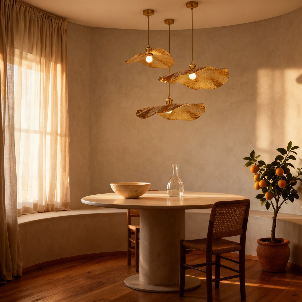 Modern Brass Flush Mount Ceiling Light with Adjustable Height | Elegant Design for Ambient Illumination 4