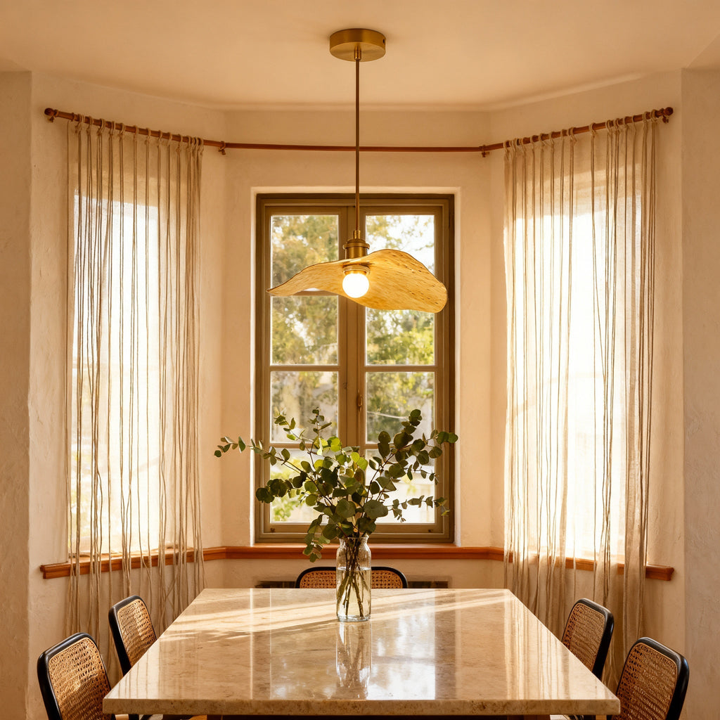 Modern Brass Flush Mount Ceiling Light with Adjustable Height | Elegant Design for Ambient Illumination 7