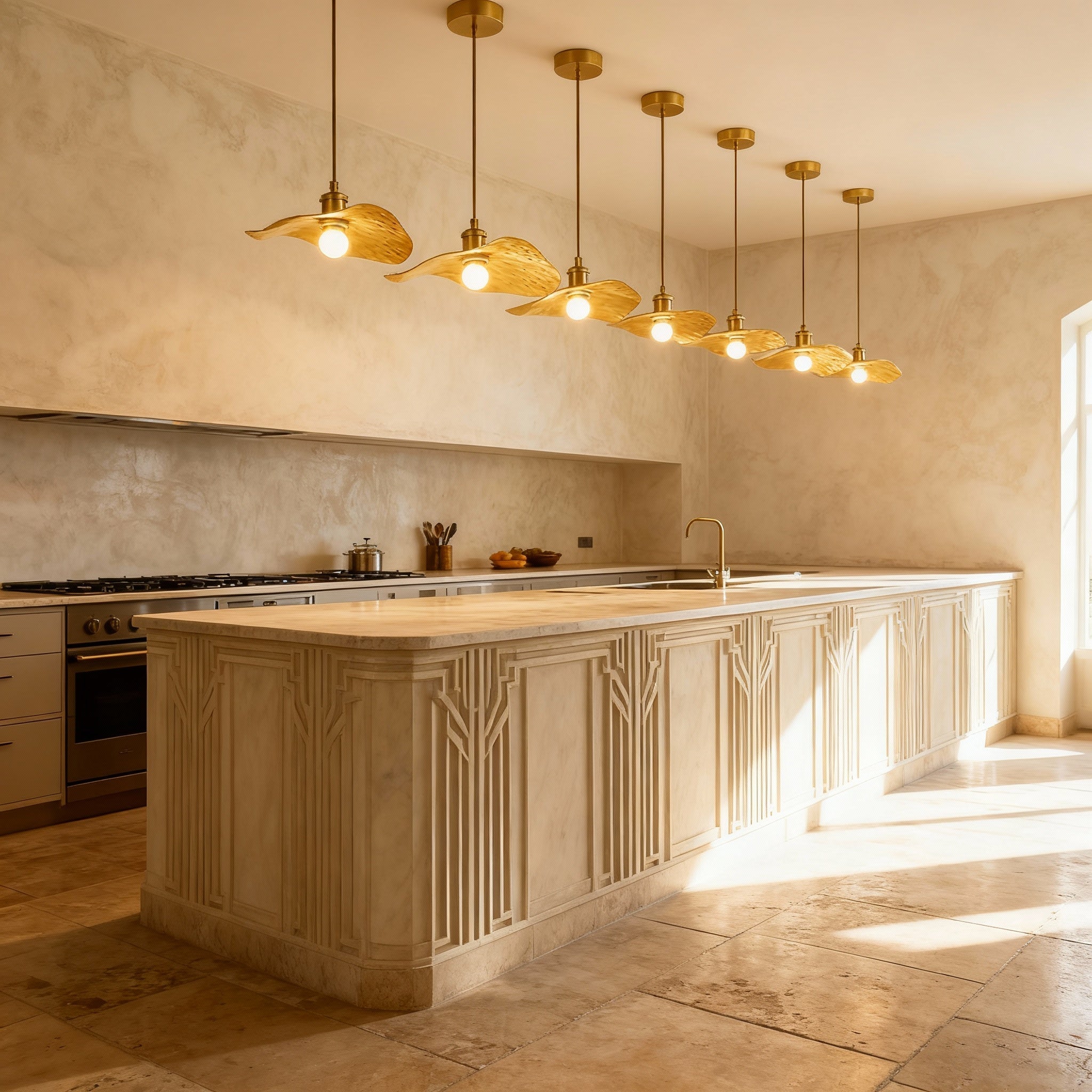 Modern Brass Flush Mount Ceiling Light with Adjustable Height | Elegant Design for Ambient Illumination 8