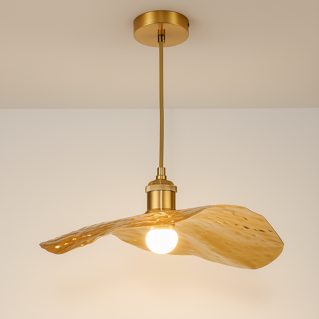 Modern Brass Flush Mount Ceiling Light with Adjustable Height | Elegant Design for Ambient Illumination 9