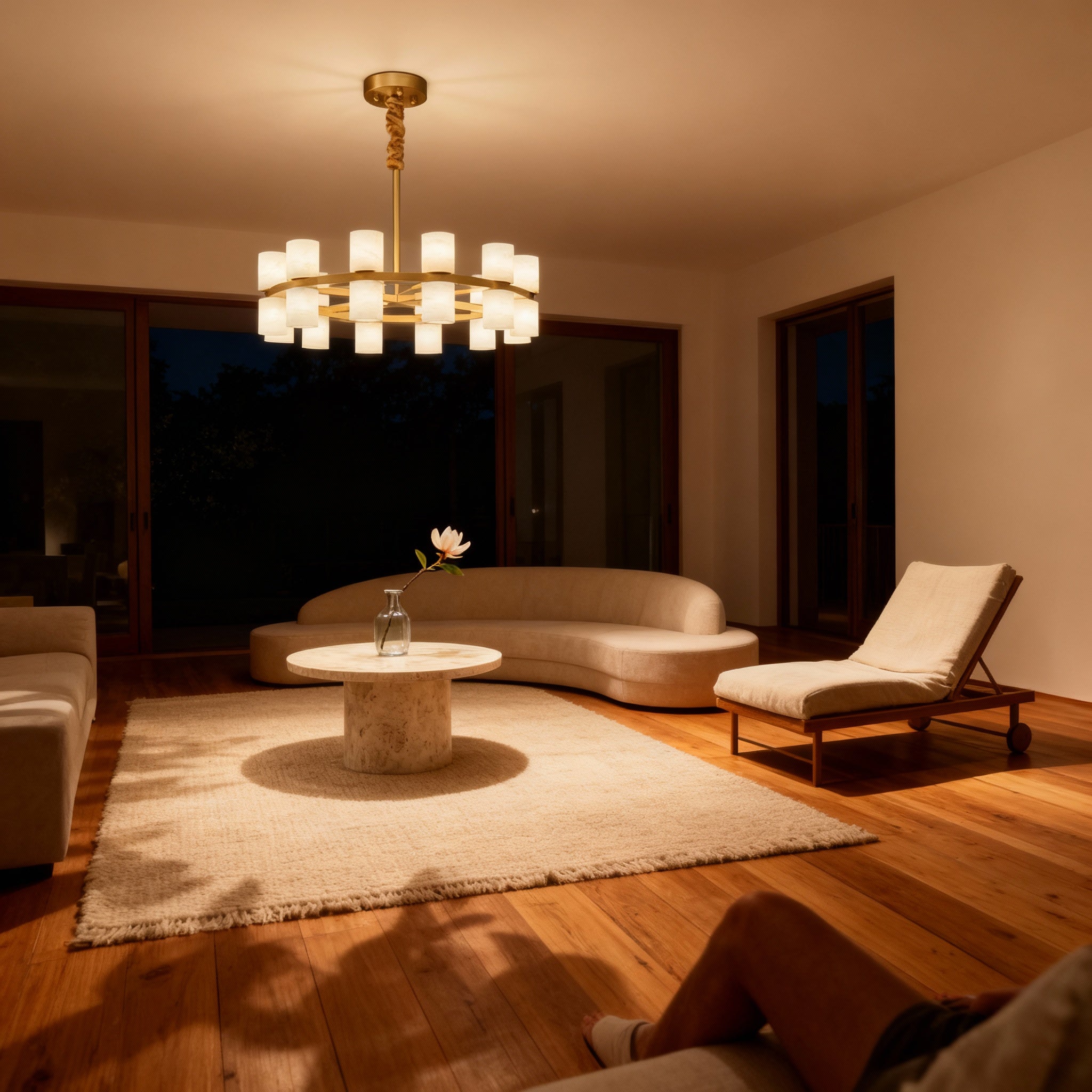 Modern Brass Pendant Light Fixture with Soft Diffused Glow | Elegant Design for Inviting Ambiance 3