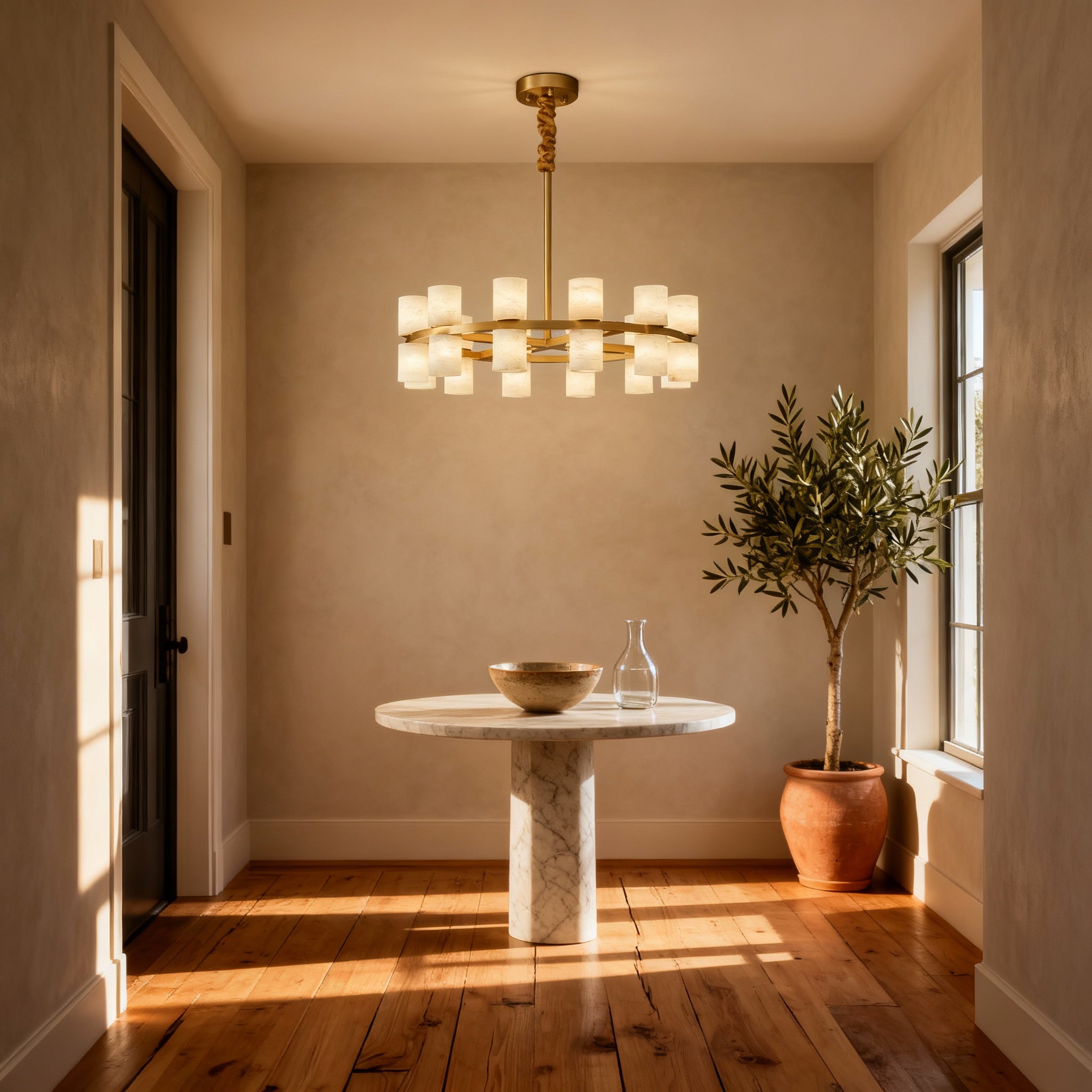 Modern Brass Pendant Light Fixture with Soft Diffused Glow | Elegant Design for Inviting Ambiance 4