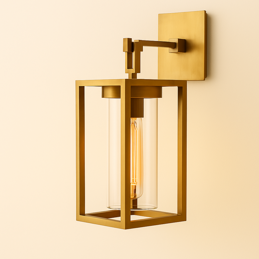 Modern Brass Wall Sconce Lighting with Dimmable LED & Elegant Glass Shade for Sophisticated Ambiance 0