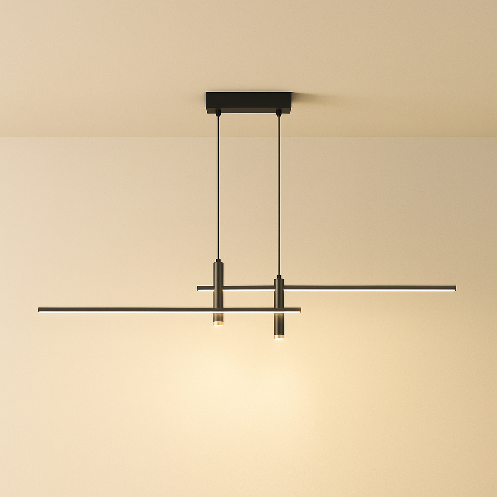 Modern Collection | Black Pendant Light with Adjustable Height | Stylish Kitchen Pendant Lighting for Elegant Spaces 0