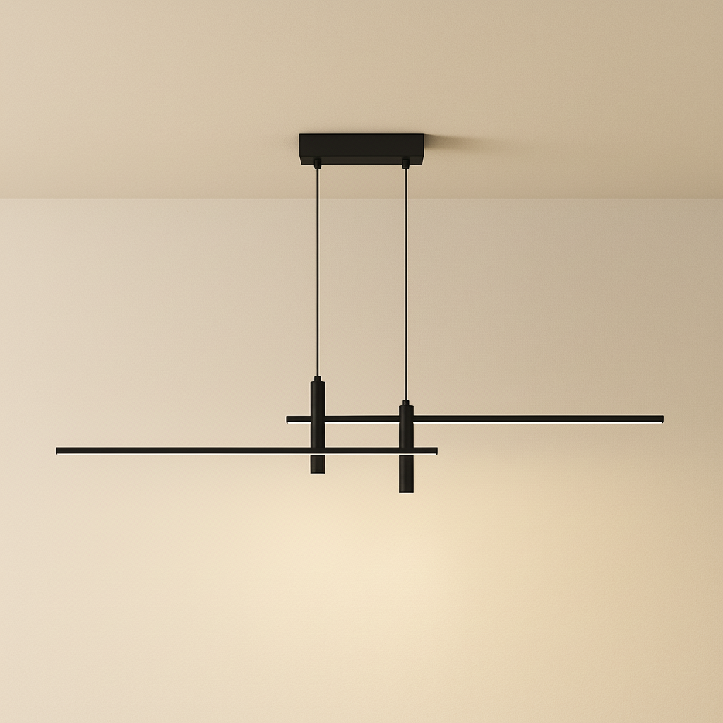 Modern Collection | Black Pendant Light with Adjustable Height | Stylish Kitchen Pendant Lighting for Elegant Spaces 1