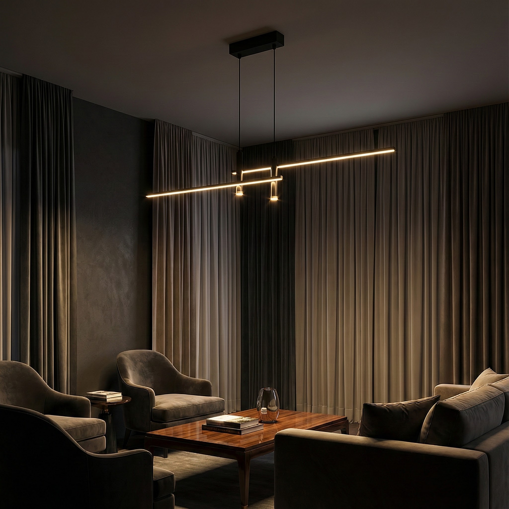 Modern Collection | Black Pendant Light with Adjustable Height | Stylish Kitchen Pendant Lighting for Elegant Spaces 3