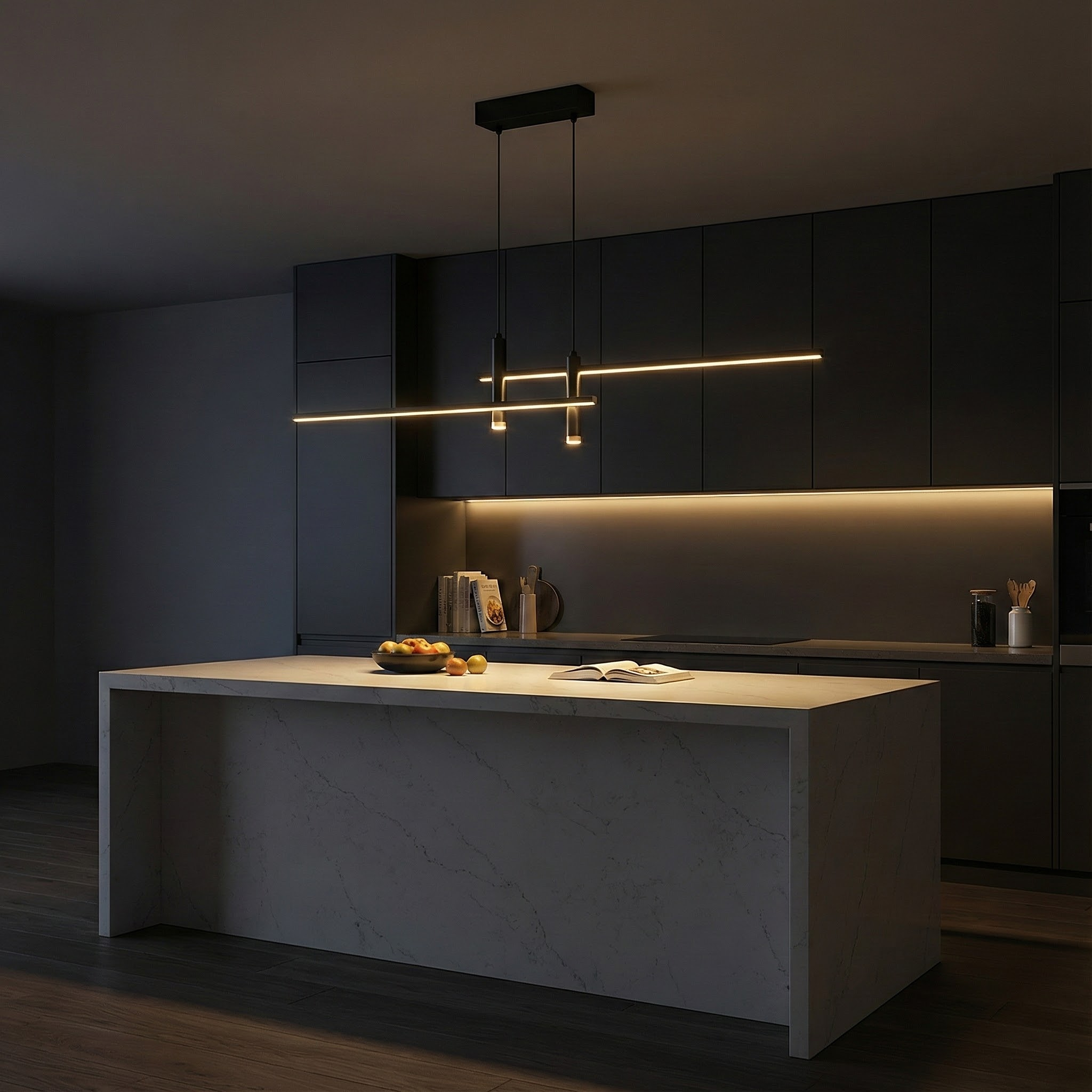Modern Collection | Black Pendant Light with Adjustable Height | Stylish Kitchen Pendant Lighting for Elegant Spaces 5