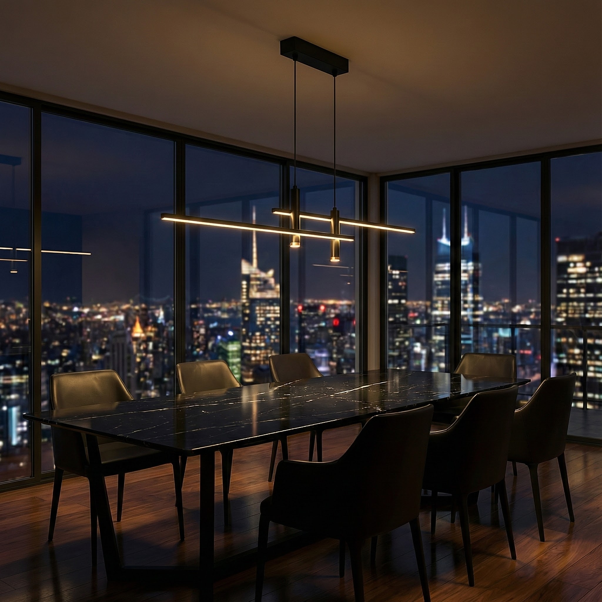 Modern Collection | Black Pendant Light with Adjustable Height | Stylish Kitchen Pendant Lighting for Elegant Spaces 6